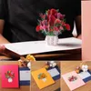 Cartes-cadeaux Carte pop-up 3D Carte de voeux de bouquet de fleurs avec enveloppe Papier fraîchement coupé Carte florale pop-up pour anniversaire anniversaire fête des mères Z0310