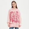 Męskie bluzy bluzy męskie Bluza Streetwear Pink Bluza Bluza Zabawna kreskówka graficzna z kapturem jesienna harajuku anime z kapturem pullover hip hop Hipste 230310