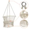 Camp Furniture 440lbs Noordse katoenen touw Hangmathangstoel Cocon Handgemaakte gebreide Outdoor Relax Macrame Garden Swing voor vrije tijd