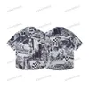 Xinxinbuy Men designer tee t shirt 23SS Ink Print denim Kortärmad bomullskvinnor svart vit grå blå s-2xl