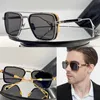 Luxus-Titanrahmen-Sonnenbrille, modische, dünne Bügel, Metall-Ovalrahmen, Vintage-Sonnenbrille im Schild-Stil für Mann und Frau, hochwertiges Etui mit Logo im Lieferumfang enthalten