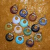 Kolye Kolyeleri 6 PCS Doğal Ametistler Taş Yeşil Aventurine Reiki Donuts İyileştirici Kaplan Gözleri Barış Cazibesi Küpe Mücevher Ücretsiz