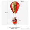 Christmas Decorations Hanging Ornament Air Balloon With Santa Ceiling Pendant Indoor Outdoor Festive Holiday Decor RRA