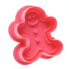Baking Moulds 4pcs Christmas Cookie Stamp Biscuit Mold 3D Plunger Cutter DIY Mould Gingerbread House Cutters