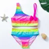 Snew-Pieces 3-16 ans Girls Swimwear Two-Pieces Nouveaux maillots de bain imprimés 2021 pour les filles Summer Beach Wear Childre