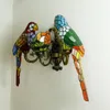 Duvar lambaları papağan lambası koridor balkon fuaye girişi tiffany lüks vintage kuşlar sundurma aplik ışığı d41801