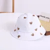 Boinas bordadas oso oso niños sombrero de cubo de la primavera para niñas chicas solas sunshade encantadora gorra de pesca de verano al aire libre por 1-3y