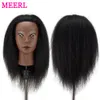 Mannequin Heads Head Afro Mannequin Cabeça 100%Real penteado Cabeça de cabelos Cabeça de cabelos de cabeça para praticar tranças e tranças com suporte de tabela 230310