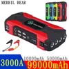 28000mAh Car Jump Starter Power Banks 12V Auto Auto Device 3000A Car Booster Buoster Starter Starter Starter Starter للسيارة