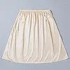 Skirts 45cm Summer Women's Intimates Casual Mini Lined Elastic Slips Underskirt Ladies Basic Half Petticoat Sleepwear