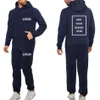 Mens Tracksuits Custom Set Hoodie Sets Men Tracksuit Sportswear HoodiesSweatpant 2 Pieces Male Warm Clothing Pullover Sweatshirts 230308