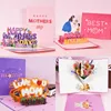 Gift Cards 3D ThreeDimensional PopUp Greeting Card Mother's Day Gift Flowers Bouquet Greeting Card Mother Wife Birthday Condolences Z0310