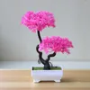 Fleurs décoratives utiles faux bonsaï Mini en pot léger arbre de bureau soins artificiels gratuit
