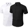 Mens Tshirts linne kort ärm Löst skjorta LAPEL Simple Style Plain Top Summer Cloth 230310