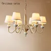 Pendant Lamps American Luxury Copper Chandelier Living Room Bedroom Nordic Modern Simple Creative Personality