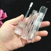 Lagringsflaskor Square Clear Lip Gloss Tube Packaging 5 ml Lipstic Empty 10/25/50 bitar Transparent med trollbehållare