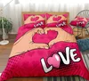 Ensembles de literie amour coeur ensemble rose filles housse de couette rouge linge de lit dessin animé enfants adolescents maison Textile literie
