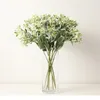 Decorative Flowers 10pcs/lot Home El Office DIY Decor Silk Cloth White Edge Green Plants Branch Wedding Party Favor Plastic Artificial