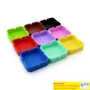 Silikon Ashtray Mini Portable Shatterproof EcoFriendly Square AshTray 9 Colors Home Coffee Shop Bar Hotel Men AshTray