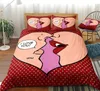 Ensembles de literie amour coeur ensemble rose filles housse de couette rouge linge de lit dessin animé enfants adolescents maison Textile literie