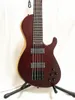 Custom 5 String Dark Red Electric Bass Guitar Maple Tiger Veneer Closed Active Pickup Black Hardware