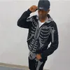 Sudaderas con capucha para hombre Sudaderas con cremallera completa Sudadera con capucha Skeleton Goth Sport Pareja Traje Negro Manga larga de gran tamaño Grunge Y2k Chaqueta de hip hop 230309