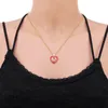 Pendentif Colliers Mode Cubique Zircone Coeur Collier En Acier Inoxydable Chaîne Femmes Filles Amour Émail Bijoux Cadeaux