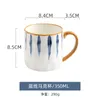 Canecas canecas femininas de escritório fofo nórdico com colher xícara de chá de cerâmica de luxo bebendo copos de teaware de presente personalizado BM50MB