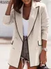 Women's Suits Blazers Stylish Office Blazer Suits Spring Turn Down Collar Chic Outwear Ladies Long Sleeved Shirt ZANZEA Female Causal Jackets Coats 230310
