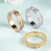 2023 Lovers Diamond Screw Ring Womens rostfritt stål Zirkonsmycken gåvor för kvinna