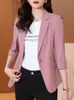 Women's Suits Blazers Summer Blazers Solid Color Elegant Green Blazer Casual Thin Women Jacket Women's Korean Style V-neck Office Lady Suit Coat 230310