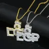 Chains Iced Out Hip Hop Letter Lets Get Paid Pendant Fit Cuban Chain Necklace For Men Women Styles Cz Stone Paved Hiphop Jewelry