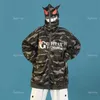 Mens Jackets Camouflage Demon Print Hoodies Overdimensionerade Zip Jacket Harajuku Vintage Coat American Sweatshirt 5xl Topps Jackor för män och kvinna 230310