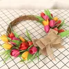 Decorative Flowers Door Wreath Fancy Fresh-keeping Beautiful Hanging Artificial Tulip For Living Room Front Wall