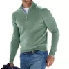 Men's TShirts Spring Autumn High Quality Knitting Polo Sweatshirt Solid Casual Long Sleeve Zipper Top Lapel Clothing 230309