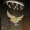 Kroonluchters Modern Crystal Chandelier Creative Indoor Hanging Lamp voor levende eetkamer plafond Cristal verlichtingsarmatuur roestvrijstalen glans