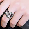 10pcs retro domineering alev ejderha yüzüğü açılış erkekler için ayarlanabilir erkekler hip hop rock unisex finger ring punk hediye