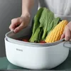 Förvaringskorgar ECOCO PORTABLE dubbel Drain Basket Bowl Washing Köksfilter Nudel Vegetabilisk fruktkorg Tvätt Cleaning Colander Tool 230310