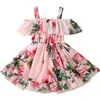 Girl Dresses Baby Girsl Summer Chiffon Flower Toddler Kids Fancy Normal Dress Clothes Beach Wear Children Clothing For 1 2 3 4 5 6Y