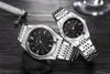 Montres-bracelets Couple montre tendance De la mode étudiants masculins et féminins en acier tungstène Ultra-mince Quartz cadeau Relojes De Pareja