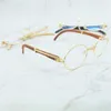 2024 Männer Luxusdesignerin Frauen Sonnenbrillen Holz klare Augenbrillen Männer Retro Oval Brille Rahmen Frauen -Herrenzubehör Marke Gold Optical Frameskajia