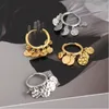 Nowy design urok okrągłe krążenia kolczyki dla kobiet stal nierdzewna okrągła gwiazda kropli kolczyki biżuterii Prezent biżuterii