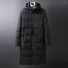 Men's Down 6XL 8XL Plus 5X 10XL Solid Winter Men Parkas Casual X-Long Jacket Thicken Warm Hooded Outwear Coat Windproof Black Grey