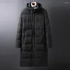 Hommes duvet 6XL 8XL Plus 5X 10XL solide hiver hommes Parkas décontracté x-long veste épaissir chaud à capuche vêtements d'extérieur manteau coupe-vent noir gris