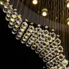 Kronleuchter Moderne Kristall-Kronleuchter Kreative Innenhängelampe für Wohnzimmer Esszimmer Decke Cristal Beleuchtungskörper Edelstahl Glanz