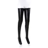 Socks Hosiery S-2XL Large Size Black Leather Stockings Pole Dance Sexy Medias Silicone Band Knee High Stockings Sexy Lingerie Latex Clubwear 230310