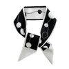 Cravat Designer Black Small Frabrant Wind Silk Scarf Women Thin狭いストリッププリントリボンヘアバンド春の夏と秋の模倣41ZK