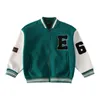 Jackor Spring Green Black Letter Baseball Jacket Baby Boys Fashion Clothes For Teen Kids Cardigan 3 till 13 Barn Casual Outwear Coats 230310