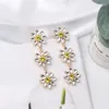 Dangle Earrings Daisy Bright Rhinestone Female Korean Super Fairy Elegant Temperament French Fresh