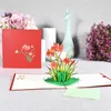 Cartes-cadeaux 10 Pack Pack 3D Daffodil Popup Carte de fleurs Cartes de voeux pour la Saint Valentin Get Well Mothers Day Birthday Anniversary Wholesale Z0310